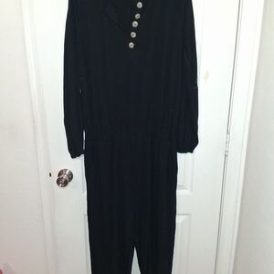 Black Button-Up Jumpsuit